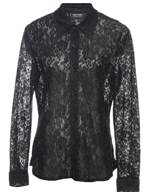 Super Sale oversized coatBlack Evening Shirt - L