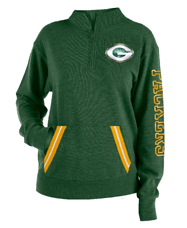New Deals lightweight fitness hoodieGreen Bay Packers Womens 1/2 Zip Pullover