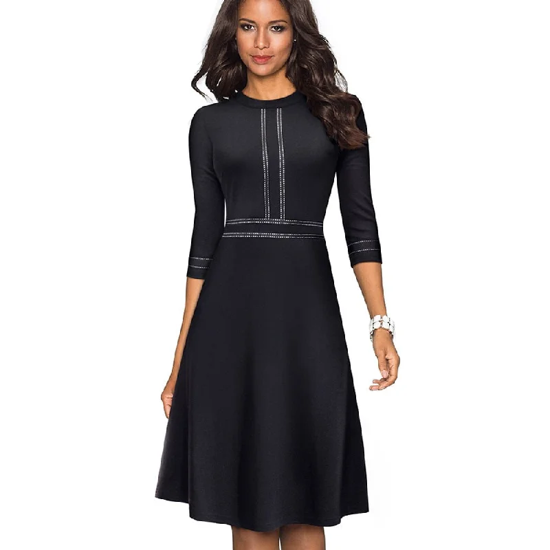 Massive Deals cocktail party dressRetro Style Patchwork A-Line Dress for Women