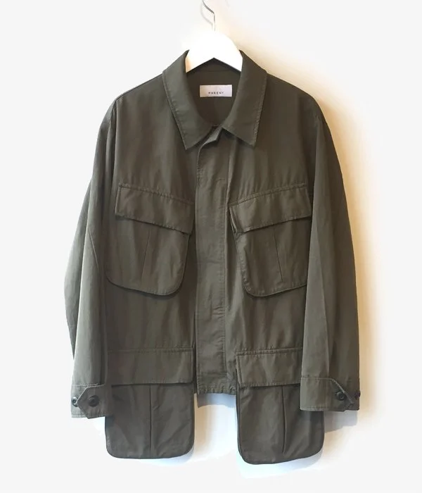 Warehouse Sale modern coatPHEENY/RAYON COTTON TWILL SHORT FATIGUE JACKET (OLIVE)