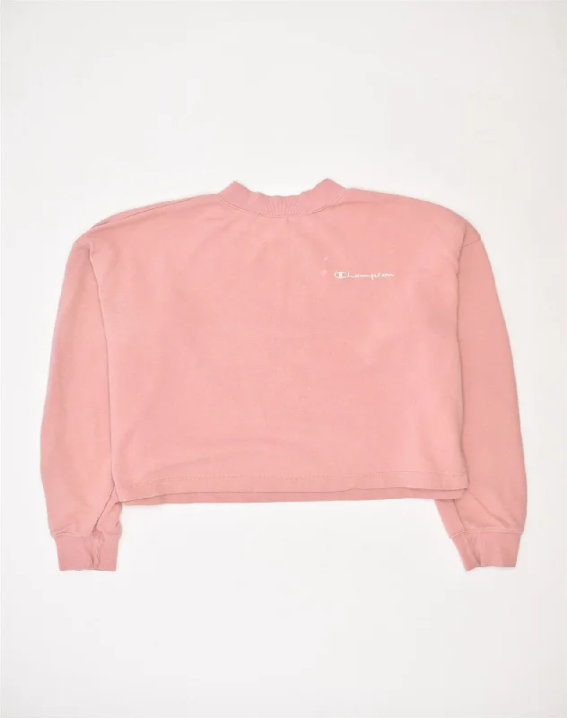 CHAMPION Womens Oversized Sweatshirt Jumper UK 16 Large Pink Cotton