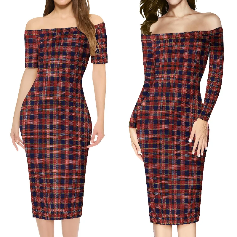 Act Fast Ogilvie (Ogilvy) Tartan Off Shoulder Lady Dress