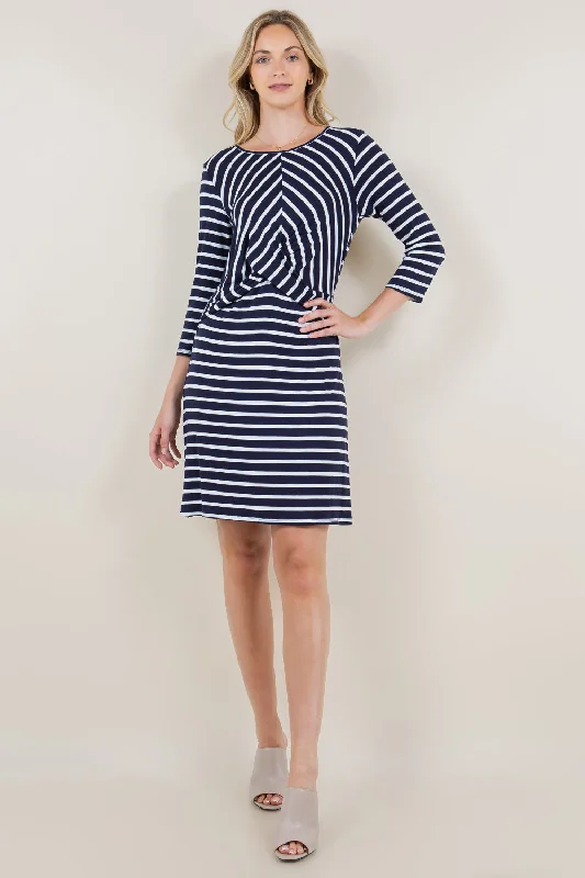 Daily Deals romantic dress3/4 SLEEVE WRAP CROSSOVER DETAIL TRAP DRESS - D3065