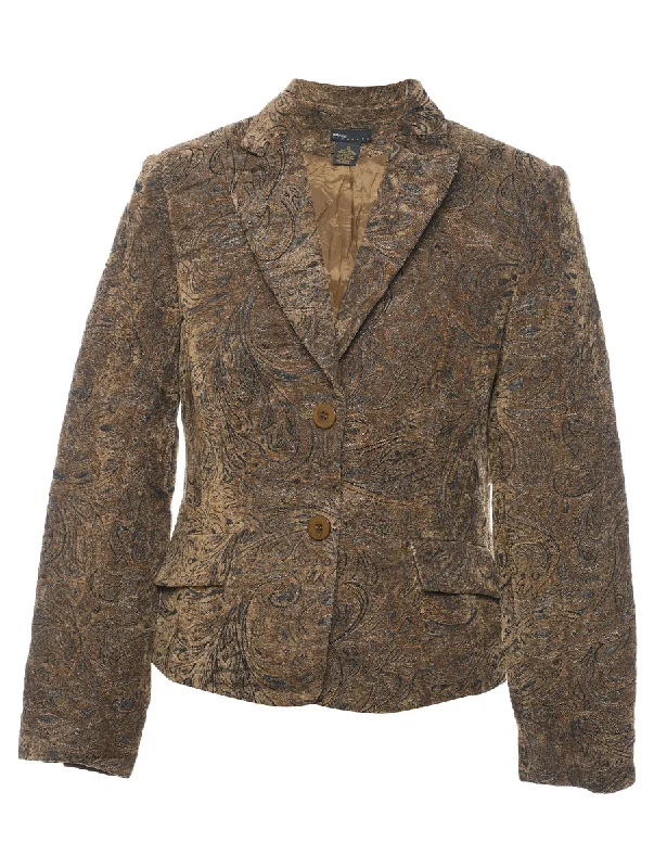 Price Smash warm jacketPaisley Pattern Black & Gold Tapestry Jacket - M