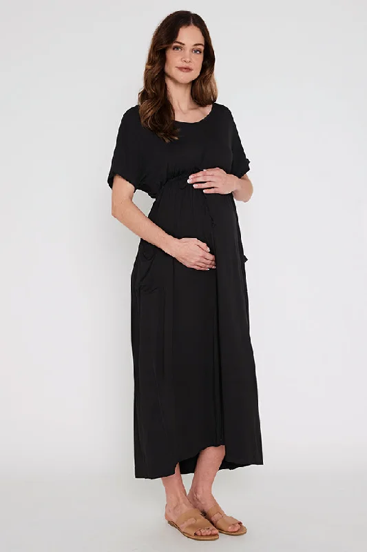 Online Specials v-neck dressMila Maxi Maternity Dress - Black