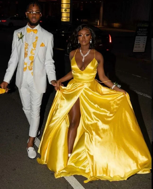 Super Savings lace dressClassic A-line Yellow Satin Evening Dress,Yellow Prom Gown Y4227 Super Savings lace dressClassic A-line Yellow Satin Evening Dress,Yellow Prom Gown Y4227
