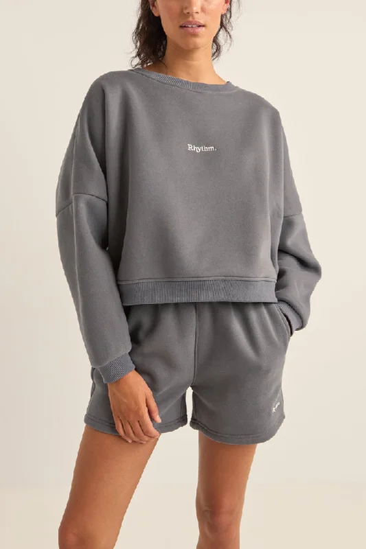 Today’s Special soft gym hoodieRhythm Logo Crew Neck Fleece - CHARCOAL