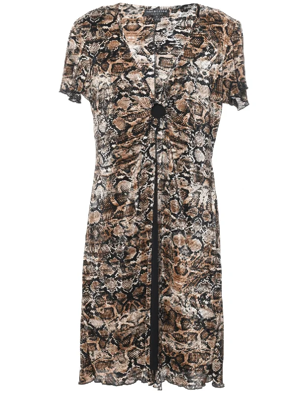 Price Buster sleek trench coatSnakeskin Print Dress - L