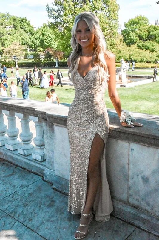 Midnight Madness trendy mini dressMermaid Gold Sequins Long Prom Dress with Split,Charming Evening Dress Y1655 Midnight Madness trendy mini dressMermaid Gold Sequins Long Prom Dress with Split,Charming Evening Dress Y1655