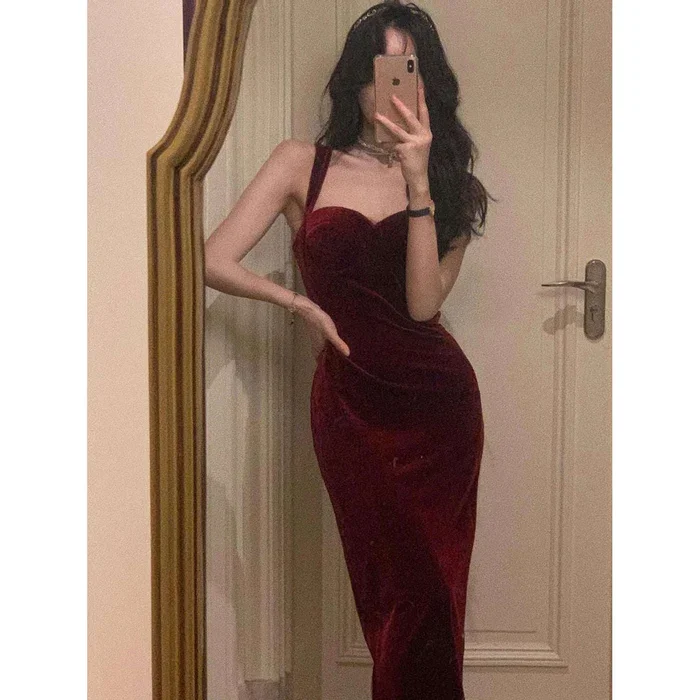 Savings Galore puff sleeve dressNew Summer Women Vintage Sleeveless Velvet Dress Female Spaghetti Strap Sexy Bodycon Dress Ladies Elegant Evening Dress Y1654 Savings Galore puff sleeve dressNew Summer Women Vintage Sleeveless Velvet Dress Female Spaghetti Strap Sexy Bodycon Dress Ladies Elegant Evening Dress Y1654