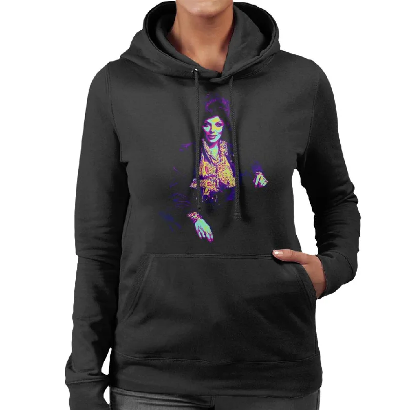 TV Times Joan Collins At Home 1971 Pop Art Stylised Women's Hooded Sweatshirt