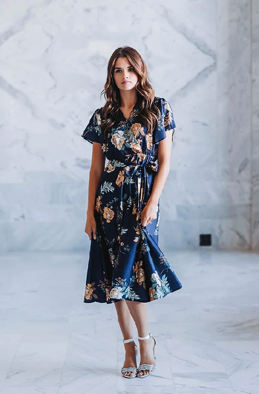 Shop and Save Magnolia Navy Floral Dress - DM Exclusive - Nursing Friendly