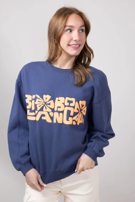 Take Advantage urban sports sweatshirtBillabong Tiki Vibe Kendall Crewneck for Women in Blue Surf | UBJFT00194-BJNW Take Advantage urban sports sweatshirtBillabong Tiki Vibe Kendall Crewneck for Women in Blue Surf | UBJFT00194-BJNW
