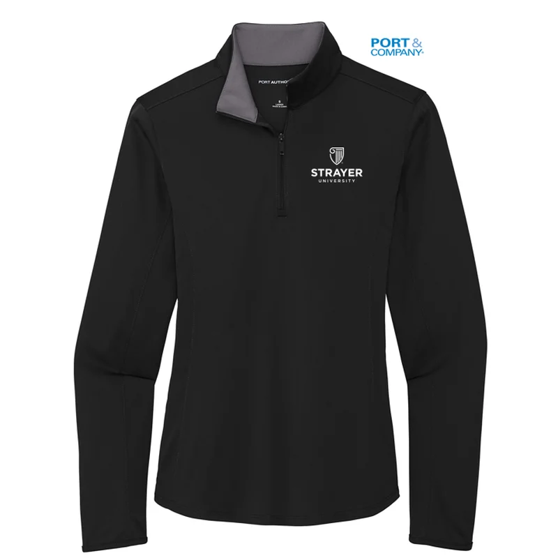 Price Reduction soft coatNEW STRAYER Port Authority Ladies Silk Touch ™ Performance 1/4-Zip -Black/ Steel Grey Price Reduction soft coatNEW STRAYER Port Authority Ladies Silk Touch ™ Performance 1/4-Zip -Black/ Steel Grey