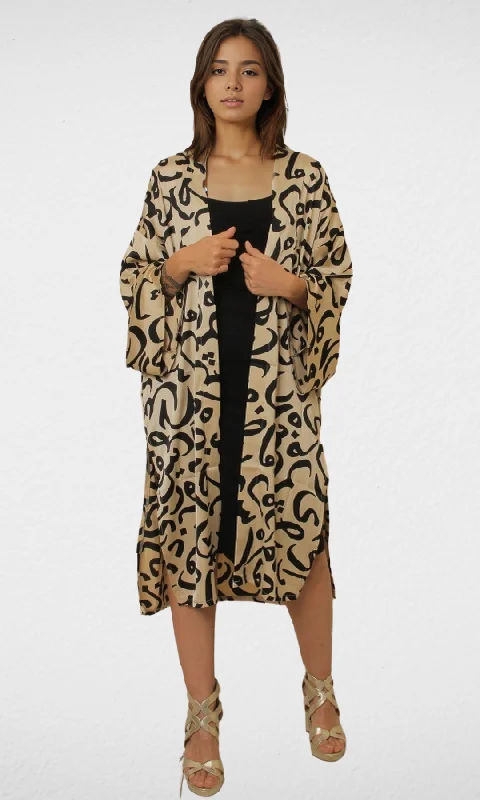 Weekend Flash Sale trendy mini dressWomen Satin Cardigan (Gold & Black)