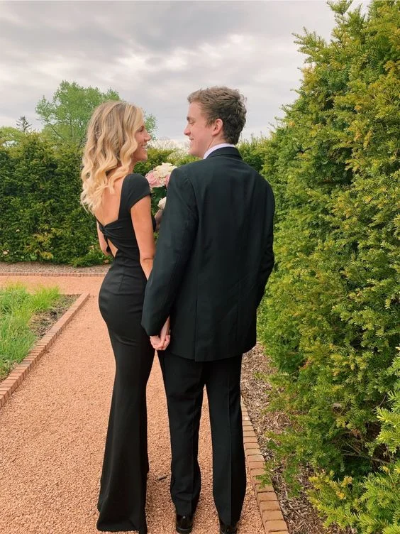 Shop and Save flowy evening dressSexy Black Sheath Prom Dress,Black Graduation Dress  Y5776