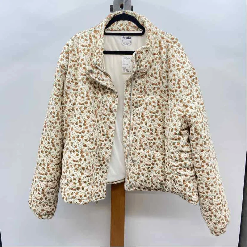 Deal Dash relaxed fit coatArula Women's Size 2X Ivory Floral Jacket