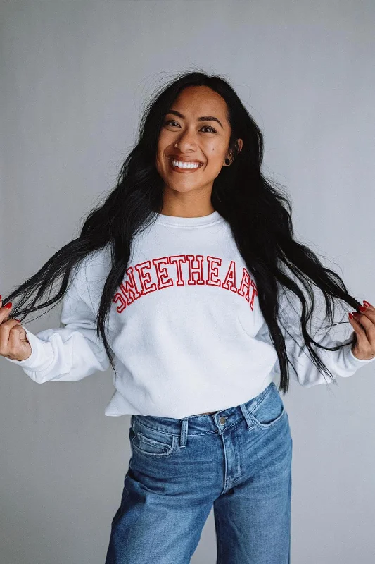 Clearance Items eco-friendly sports hoodie1897 Active Sweetheart Sweatshirt for Women in White | GT062-SWEETHEART-WHITE Clearance Items eco-friendly sports hoodie1897 Active Sweetheart Sweatshirt for Women in White | GT062-SWEETHEART-WHITE