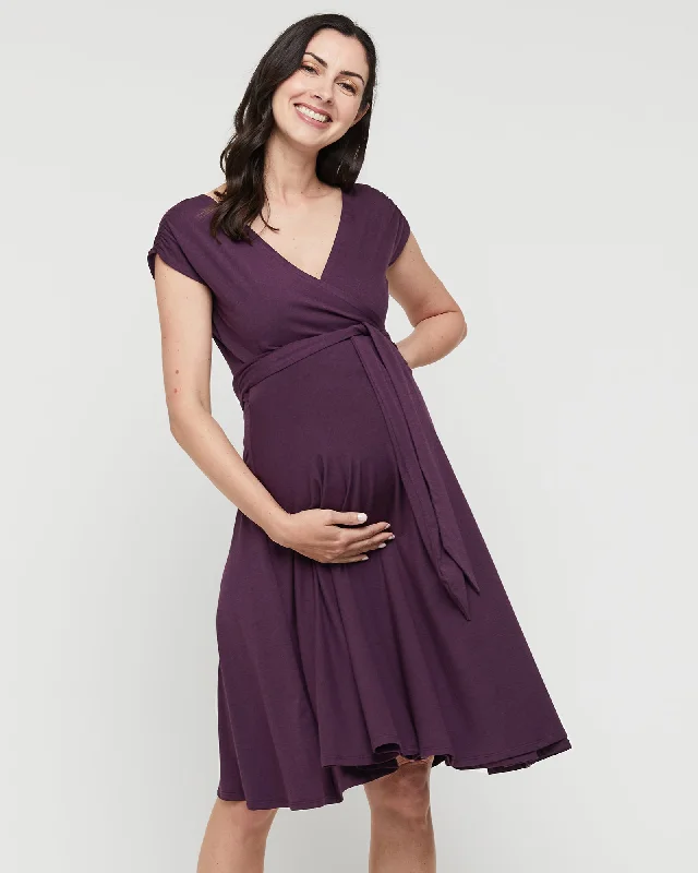 Extra Savings sleek midi dressMaternity Wrap Dress - Plum