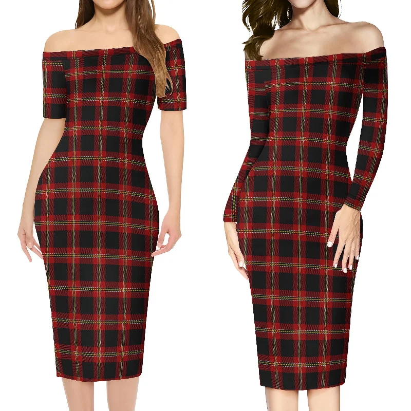 Midnight Madness Perry-Pirrie Tartan Off Shoulder Lady Dress