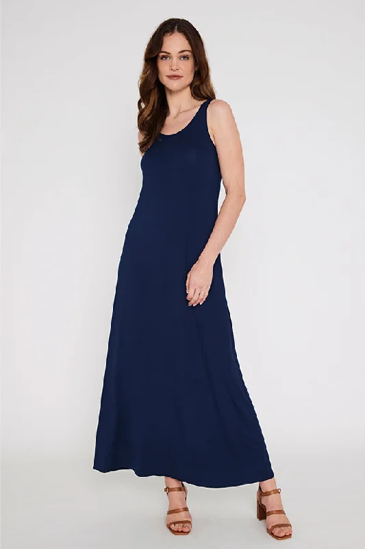 Overstock midi dressBamboo Maxi Dress - Navy