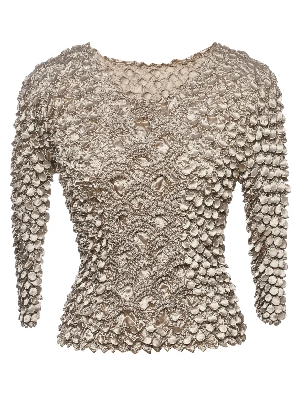 Sale Event cozy wool-blend coatBeige Y2K Metallic Popcorn Top - S