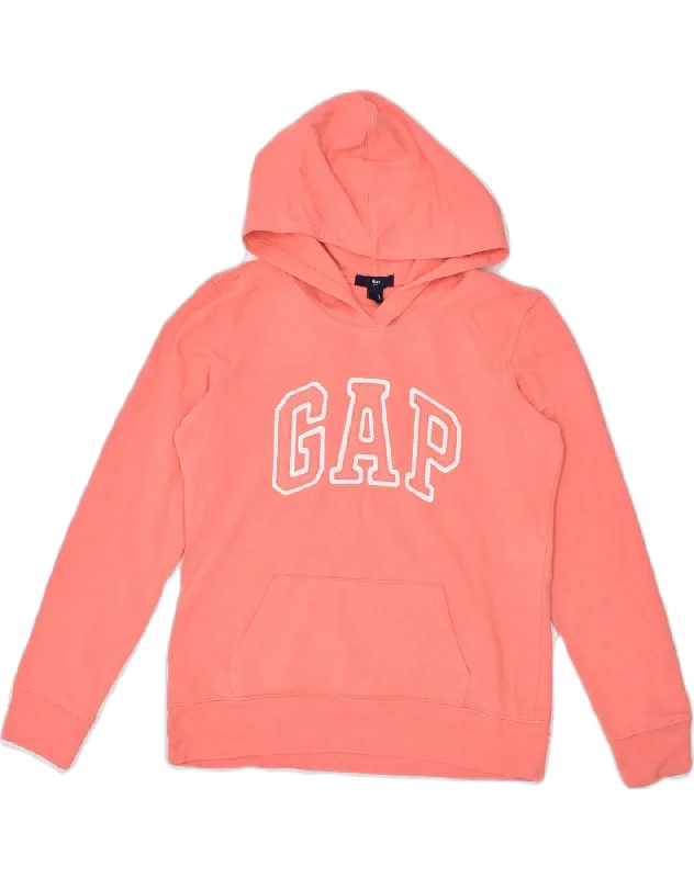 GAP Womens Graphic Hoodie Jumper UK 6 XS Pink Cotton