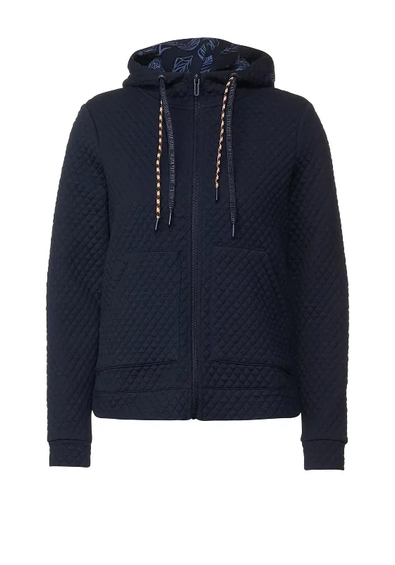 Great Deals oversized hoodieCecil Diamond Quilted Full Zip Hoodie, Navy