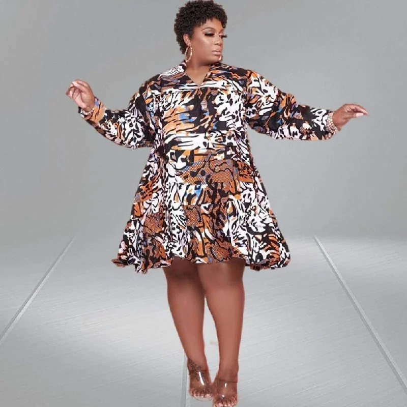 Savings Bonanza romantic dressMidi Dress for Plus Size Women