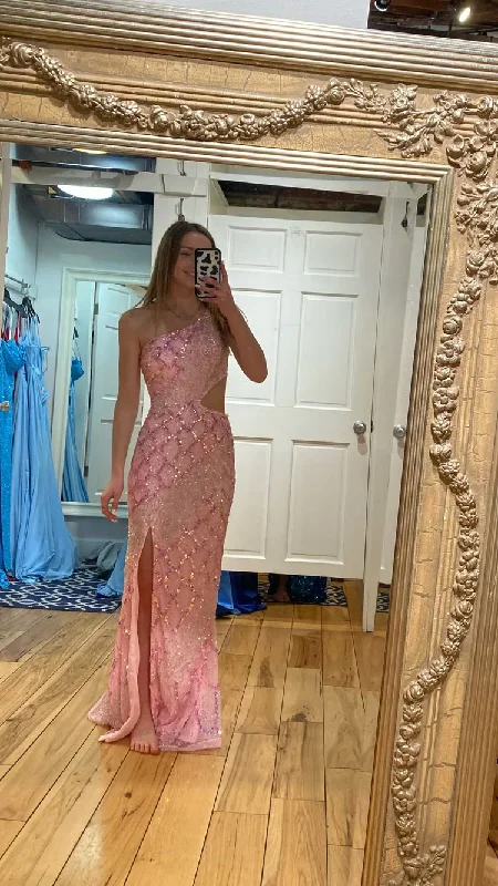 Can't Miss floral dressChic One Shoulder Pink Sequins Evening Dress ,Sparkly Pink Evening Gown Y1633 Can't Miss floral dressChic One Shoulder Pink Sequins Evening Dress ,Sparkly Pink Evening Gown Y1633