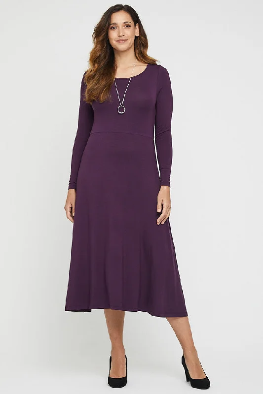 Hurry In puff sleeve dressOlivia Dress - Plum
