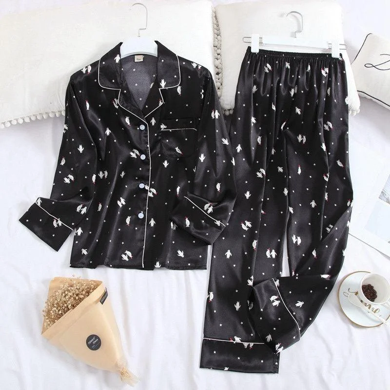 Big Savings flowy evening dressSatin 2 Piece Pajama Set