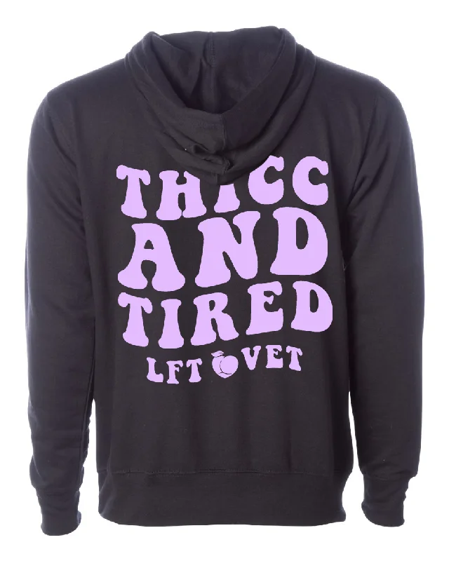 Discount Extravaganza minimal hoodieThicc and Tired Plum Hoodie