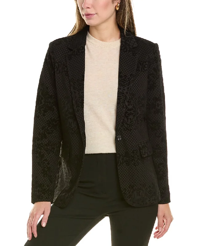 New Deals soft shell coatNanette Nanette Lepore Velvet Damask Blazer