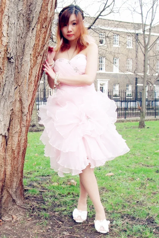 Special Buy A-line Sweetheart Knee Length Tulle Flower Rhinestone Homecoming Dress
