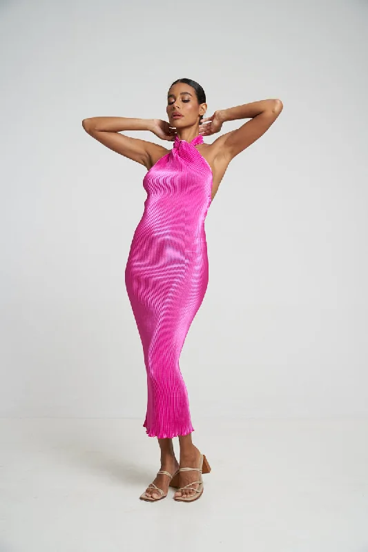 Massive Deals trendy bodycon dressL'idee Klum Gown Flamingo