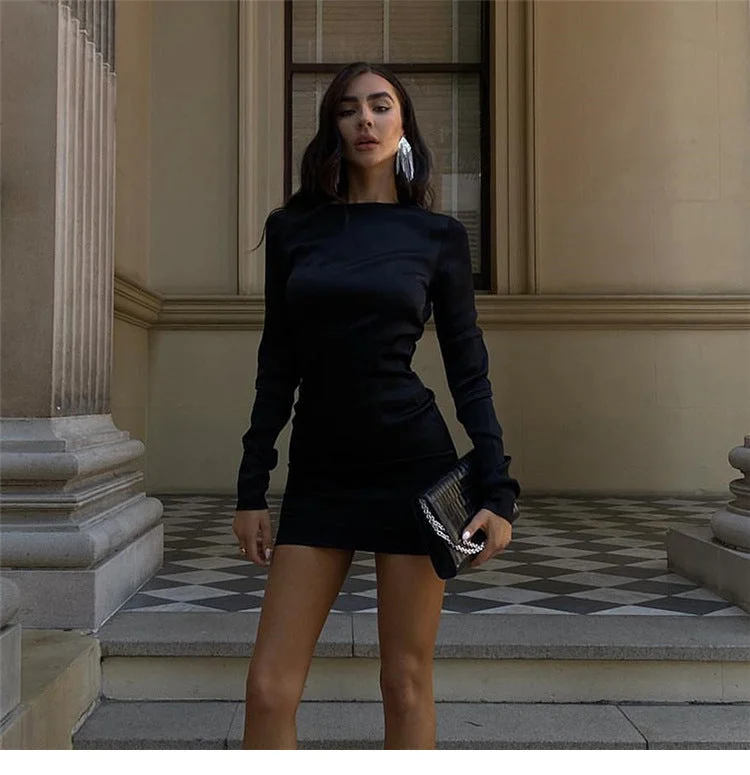 Unbeatable Prices sophisticated dressBerriesJam - 2024Round Neck Long Sleeve Bodycon Party Dress
