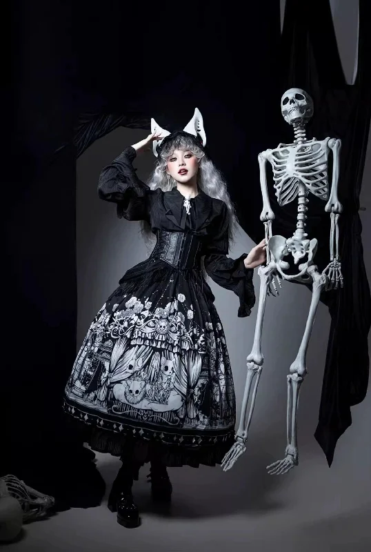 Huge Discounts tiered dressCaged Bird Hotel~Bone Theater~Halloween Gothic Lolita Fashion Shirt Skirt Huge Discounts tiered dressCaged Bird Hotel~Bone Theater~Halloween Gothic Lolita Fashion Shirt Skirt