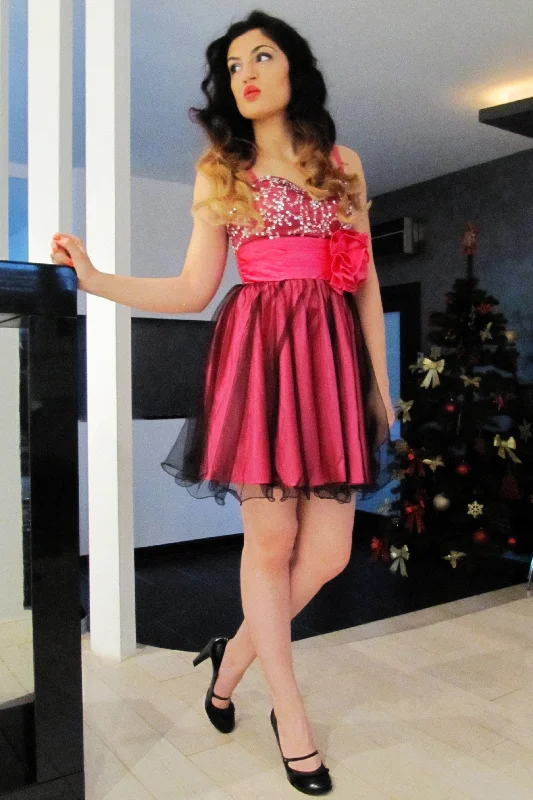 Weekend Special A-line Sweetheart Knee Length Charmuse Flower Rhinestone Homecoming Dress Weekend Special A-line Sweetheart Knee Length Charmuse Flower Rhinestone Homecoming Dress
