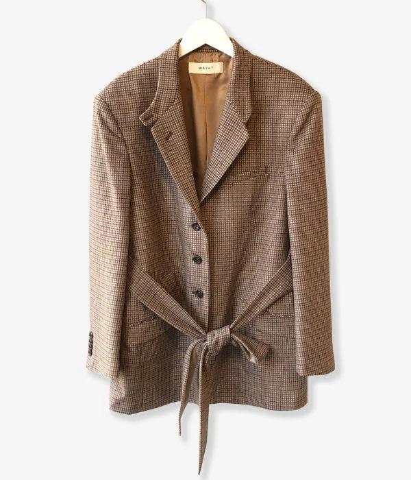 Sale Event long-sleeve coatWRYHT/BELTED COUNTRY JACKET(COGNAC PLAID)