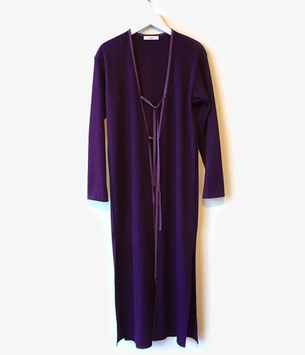 Discount Extravaganza urban coatPHEENY/Pe/c WIDE RIB ROBE (PURPLE)