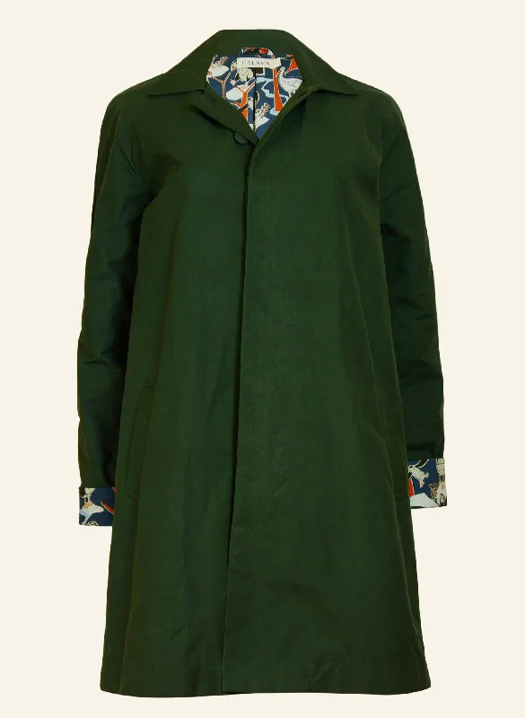 Sale Event trendy bomber coatHeritage - Dark Green Trench Coat Puffin Lining