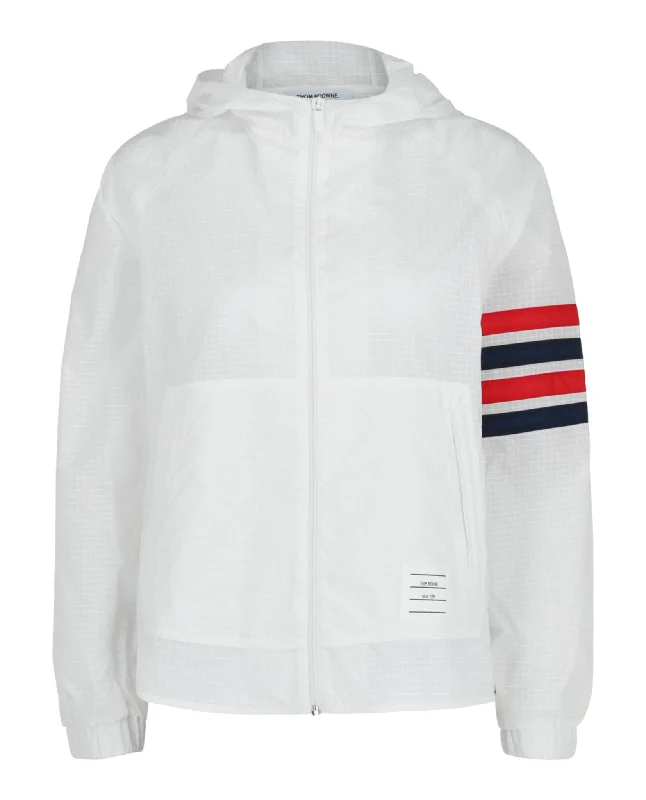 New Deals vintage coatThom Browne Womens Ultralight Ripstop 4-Bar Anorak