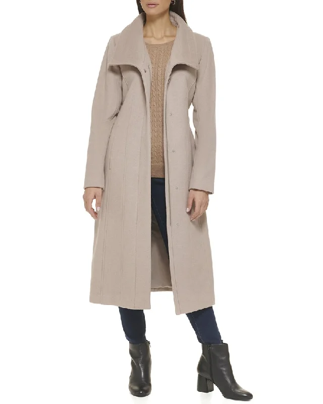 Cole Haan Wool-Blend Maxi Wrap Coat