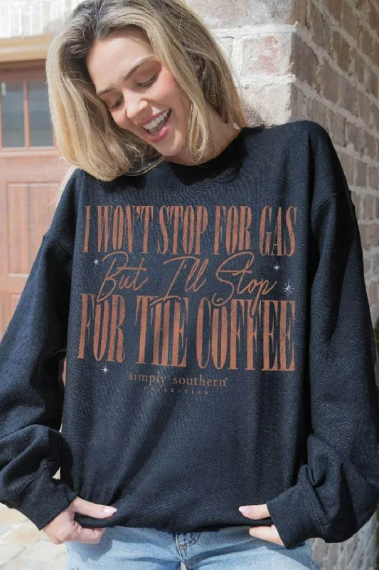 Lowest Price gym ready hoodieSimply Southern Stop for Coffee Sweatshirt for Women in Black | CREW-COFFEE-BLACK Lowest Price gym ready hoodieSimply Southern Stop for Coffee Sweatshirt for Women in Black | CREW-COFFEE-BLACK