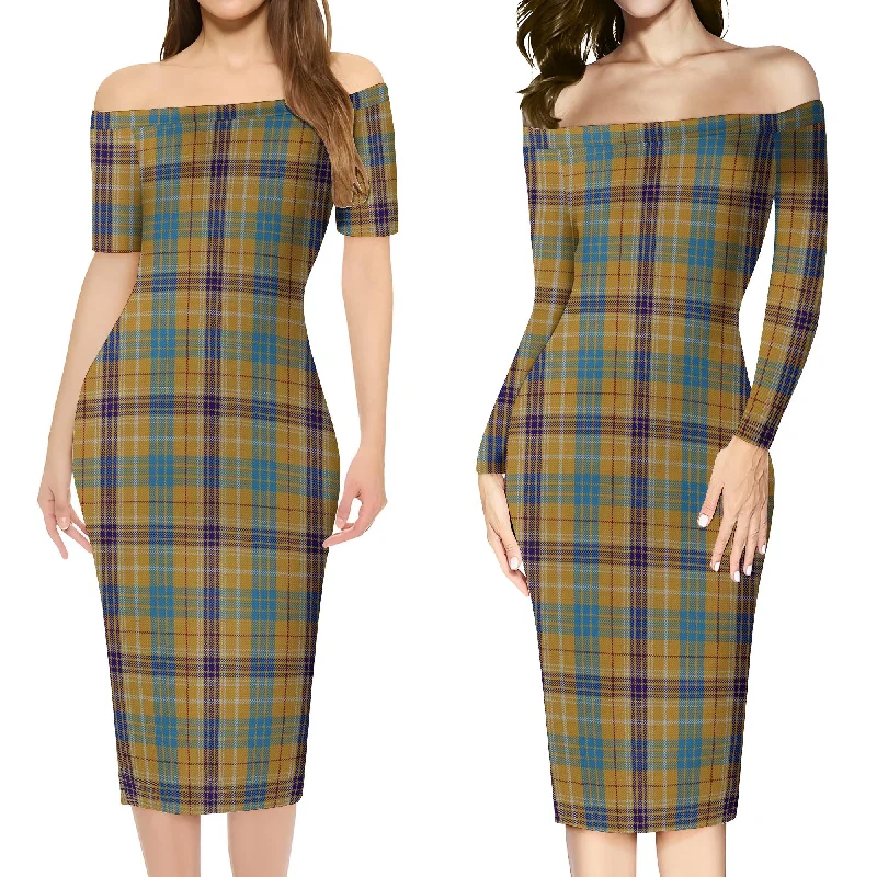 Stock Up and Save Ottawa Canada Tartan Off Shoulder Lady Dress