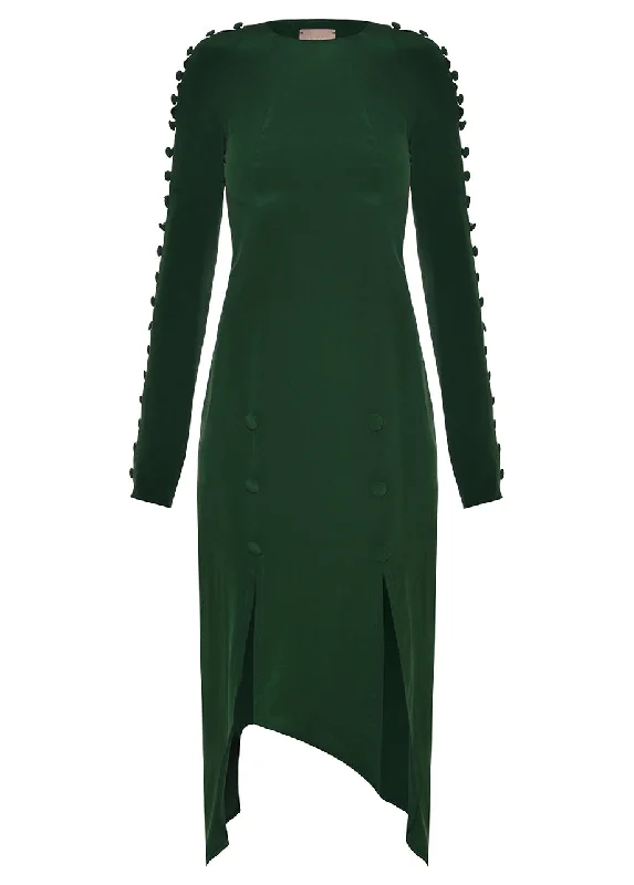 Buy More, Save More fitted dressSILK DRESS WITH BUTTONED SLEEVES