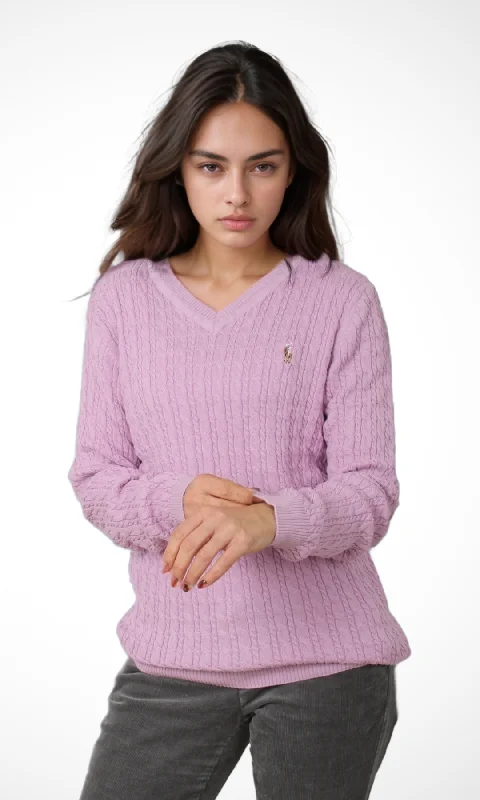 Price Drop fashionable gym hoodieWomen Knit Jumper (Lilac)
