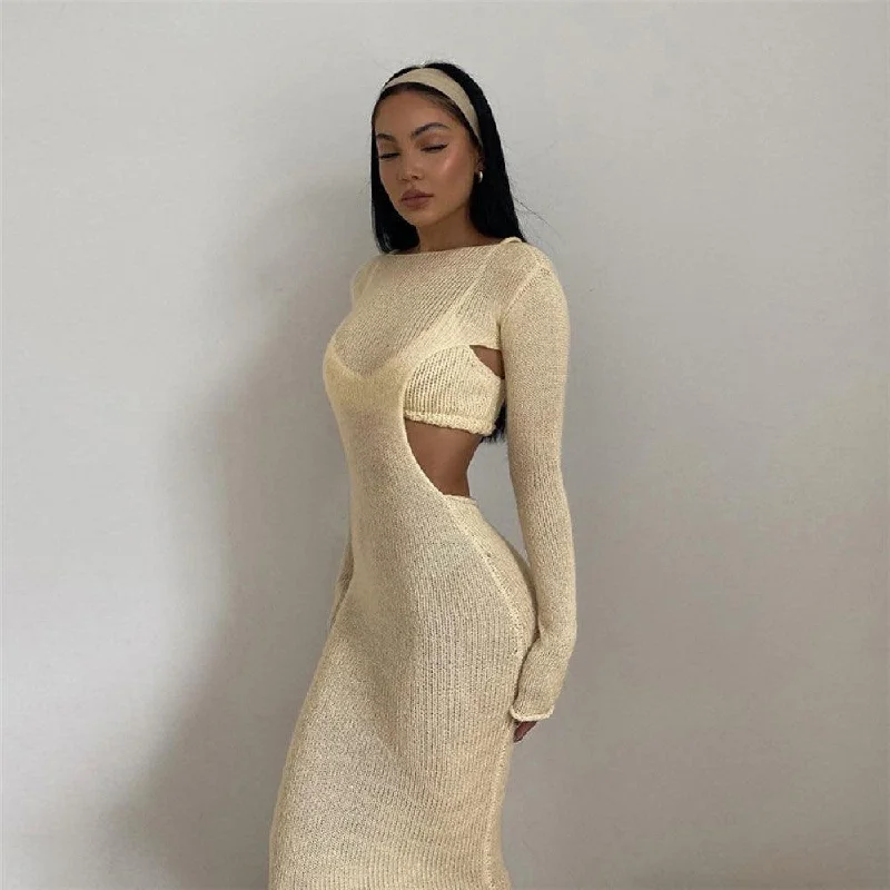Discount Mania long-sleeve floral dressSling Vest Round Neck Long Sleeve Early Autumn Temperament Dress Discount Mania long-sleeve floral dressSling Vest Round Neck Long Sleeve Early Autumn Temperament Dress