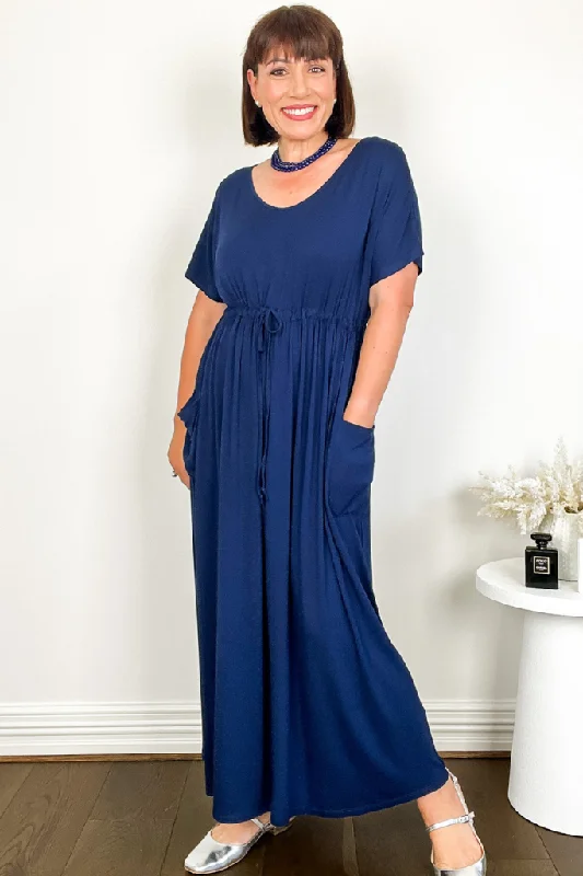Super Sale casual shift dressMila Maxi Dress - Navy